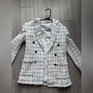 Rebecca Taylor Cream tweed blazer
